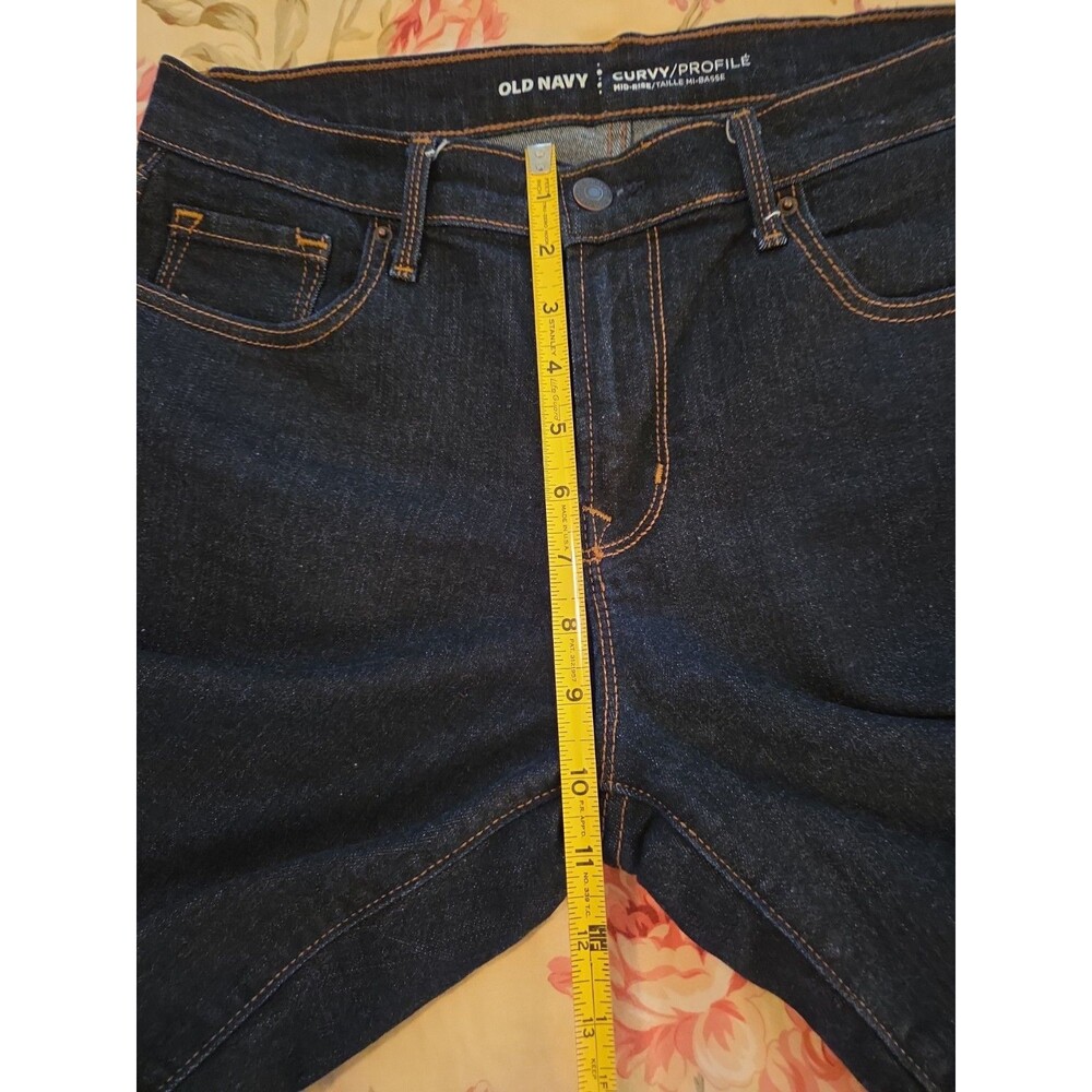 Old Navy Curvy Mid Rise Dark Denim Boot Cut Size 8 - Picture 4 of 8